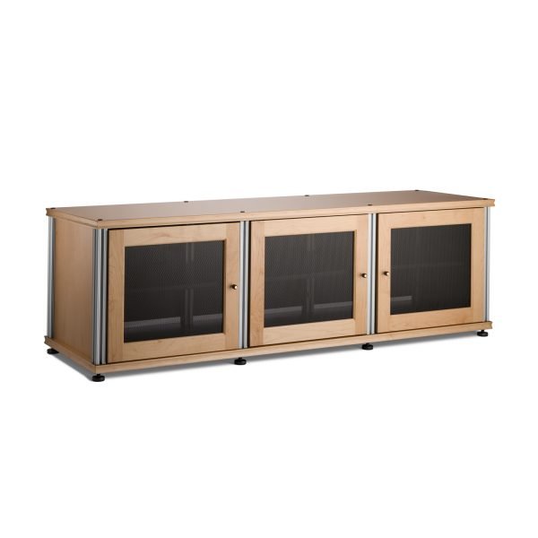 Salamander Synergy Model 237 A/V Console – Maple with Silver Posts