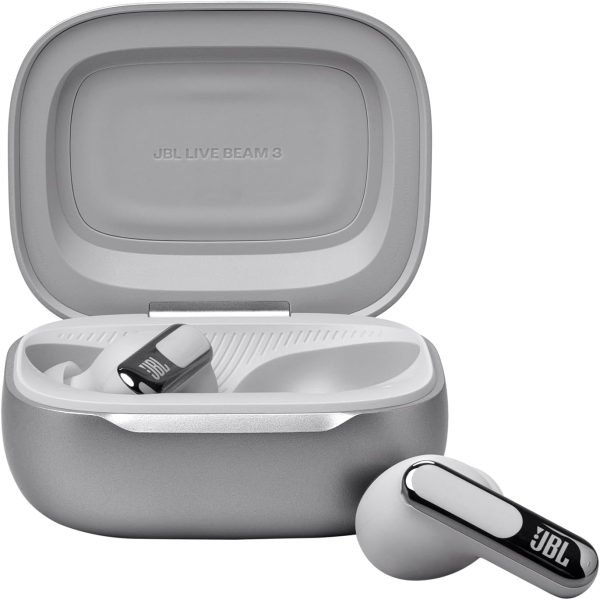JBL Live Beam 3 True Wireless Buds W/ Smart Charging Case HI-RES & Spatial Audio – SILVER