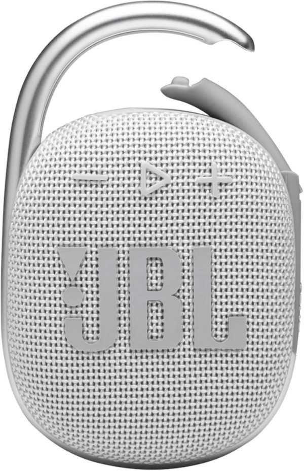 JBL Clip 4 Portable Bluetooth Speaker (White)